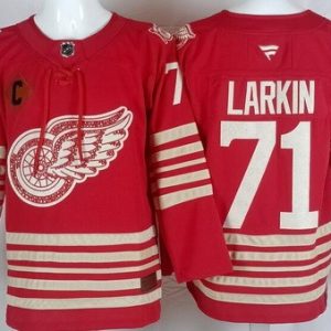 Detroit Red Wings #71 Dylan Larkin Red Centennial Authentic Jersey