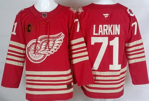 Detroit Red Wings #71 Dylan Larkin Red Centennial Authentic Jersey