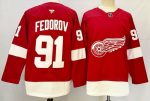 Detroit Red Wings #91 Sergei Fedorov Red Authentic Jersey