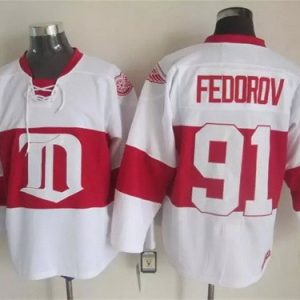 Detroit Red Wings #91 Sergei Fedorov White Winter Classic Jersey