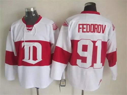 Detroit Red Wings #91 Sergei Fedorov White Winter Classic Jersey