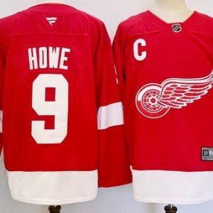 Detroit Red Wings #9 Gordie Howe Red Authentic Jersey