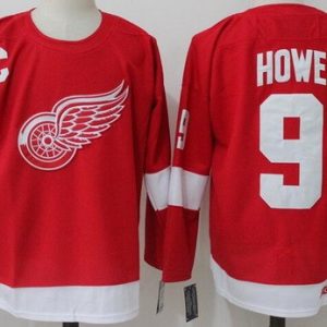 Detroit Red Wings #9 Gordie Howe Red Throwback Jersey
