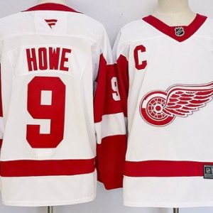 Detroit Red Wings #9 Gordie Howe White Authentic Jersey