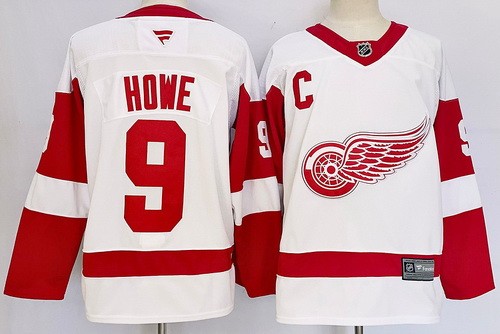Detroit Red Wings #9 Gordie Howe White Authentic Jersey