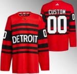 Detroit Red Wings Customized Red Black 2022 Reverse Retro Authentic Jersey