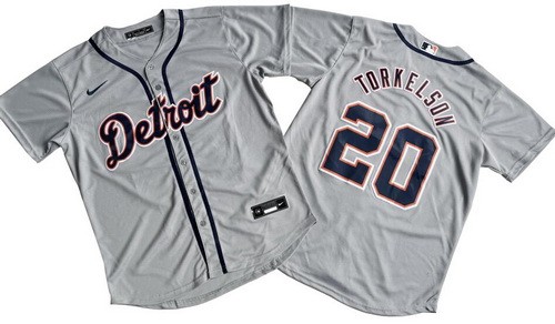 Detroit Tigers #20 Spencer Torkelson Gray Cool Base Jersey