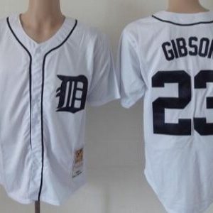 Detroit Tigers #23 Kirk Gibson White 1984 Throwback Jersey