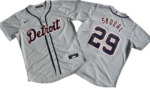 Detroit Tigers #29 Tarik Skubal Gray Cool Base Jersey