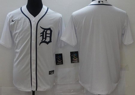 Detroit Tigers Blank White Cool Base Jersey