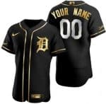 Detroit Tigers Customized Black Gold Authentic Jersey