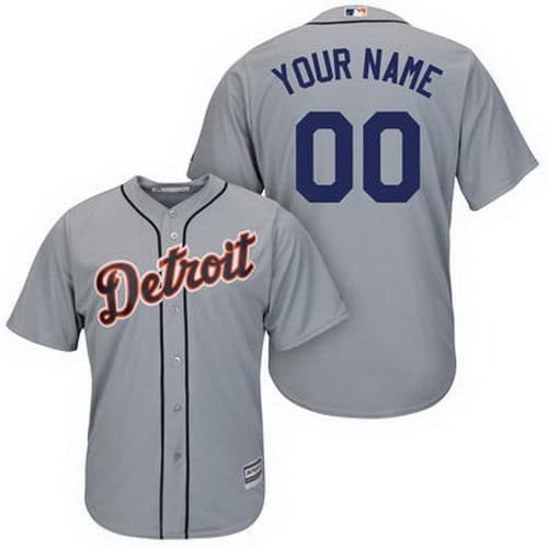 Detroit Tigers Customized Gray Cool Base Jersey