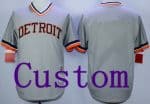 Detroit Tigers Customized Gray Throwback Jersey