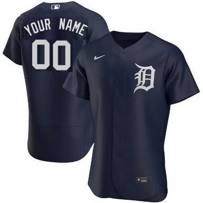 Detroit Tigers Customized Navy Alternate Authentic Jersey