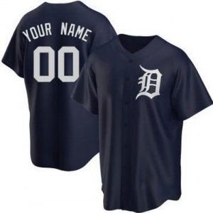 Detroit Tigers Customized Navy Alternate Cool Base Jersey