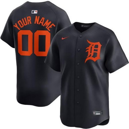 Detroit Tigers Customized Navy Alternate Limited Jersey