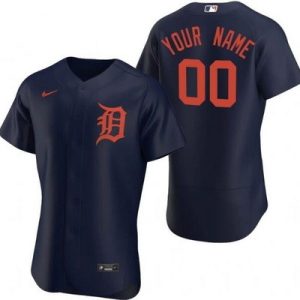 Detroit Tigers Customized Navy Authentic Jersey