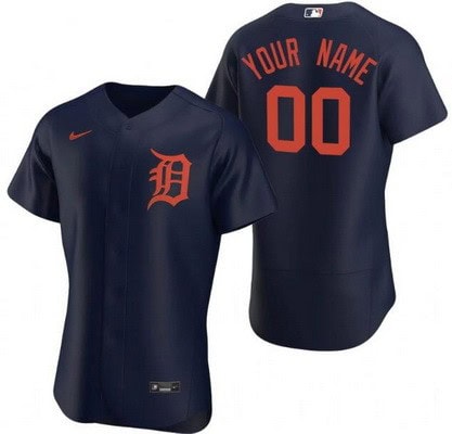 Detroit Tigers Customized Navy Authentic Jersey