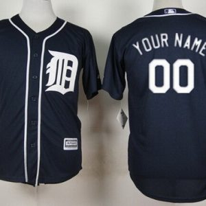 Detroit Tigers Customized Navy Blue Cool Base Jersey