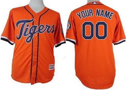 Detroit Tigers Customized Orange Cool Base Jersey