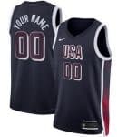 Dream 16 USA Custom Navy 2024 Heat Press Basketball Jersey