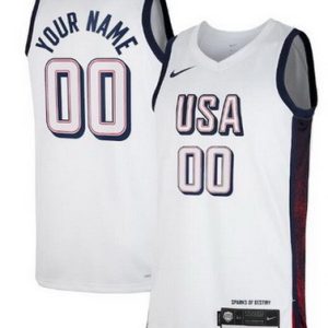 Dream 16 USA Custom White 2024 Heat Press Basketball Jersey