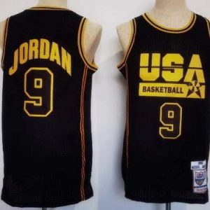 Dream 1 USA #9 Michael Jordan Black Gold Swingman Jersey