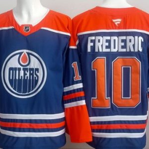 Edmonton Oilers #10 Trent Frederic Blue Authentic Jersey