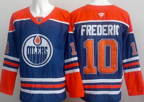 Edmonton Oilers #10 Trent Frederic Blue Authentic Jersey