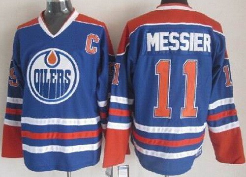 Edmonton Oilers #11 Mark Messier Blue Throwback Jersey