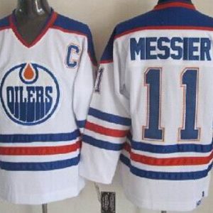 Edmonton Oilers #11 Mark Messier White Throwback Jersey