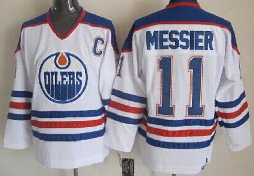 Edmonton Oilers #11 Mark Messier White Throwback Jersey
