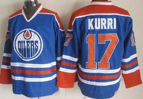 Edmonton Oilers #17 Jari Kurri Blue Throwback Jersey