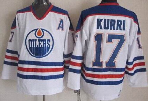 Edmonton Oilers #17 Jari Kurri White Throwback Jersey