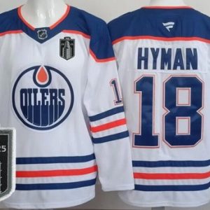Edmonton Oilers #18 Zach Hyman White 2025 Stanley Cup Final Authentic Jersey