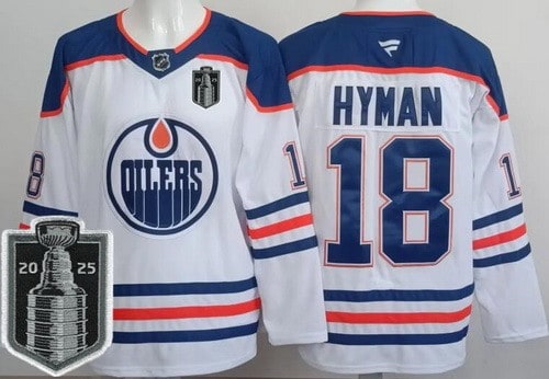Edmonton Oilers #18 Zach Hyman White 2025 Stanley Cup Final Authentic Jersey