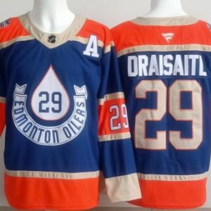 Edmonton Oilers #29 Leon Draisaitl Blue Heritage Classic Authentic Jersey