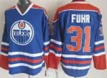 Edmonton Oilers #31 Grant Fuhr Blue Throwback Jersey