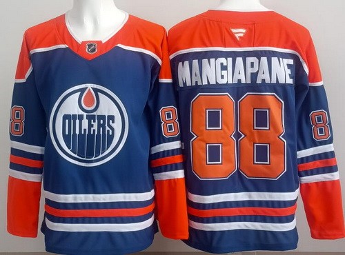 Edmonton Oilers #88 Andrew Mangiapane Blue Authentic Jersey