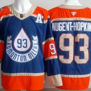 Edmonton Oilers #93 Ryan Nugent Hopkins Blue 2023 Heritage Classic Authentic Jersey