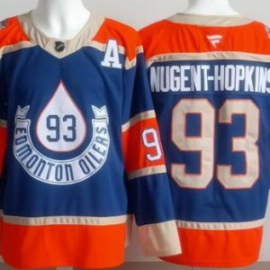 Edmonton Oilers #93 Ryan Nugent Hopkins Blue Heritage Classic Authentic Jersey