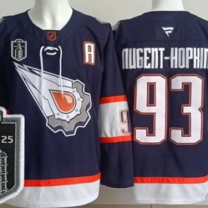 Edmonton Oilers #93 Ryan Nugent Hopkins Navy Alternate 2025 Stanley Cup Final 2 Authentic Jersey