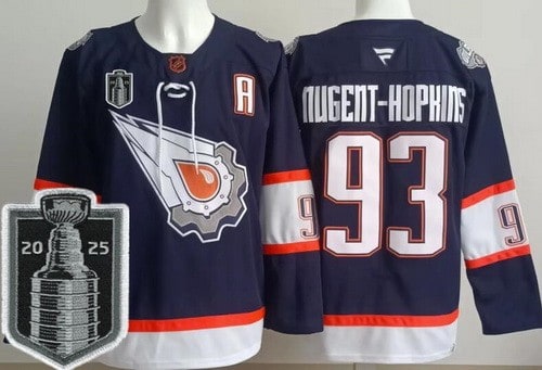 Edmonton Oilers #93 Ryan Nugent Hopkins Navy Alternate 2025 Stanley Cup Final 2 Authentic Jersey