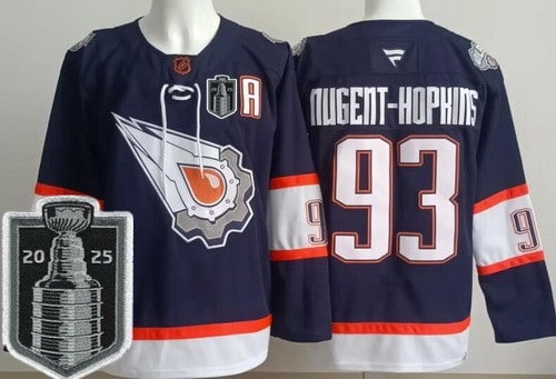 Edmonton Oilers #93 Ryan Nugent Hopkins Navy Alternate 2025 Stanley Cup Final Authentic Jersey