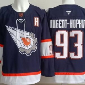 Edmonton Oilers #93 Ryan Nugent Hopkins Navy Alternate Authentic Jersey