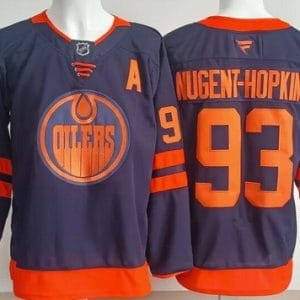 Edmonton Oilers #93 Ryan Nugent Hopkins Navy Authentic Jersey