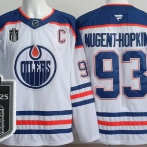 Edmonton Oilers #93 Ryan Nugent Hopkins White 2025 Stanley Cup Final 2 Authentic Jersey