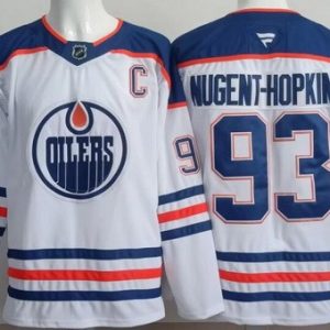 Edmonton Oilers #93 Ryan Nugent Hopkins White Authentic Jersey