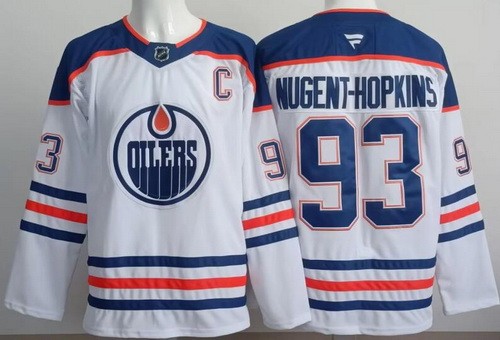 Edmonton Oilers #93 Ryan Nugent Hopkins White Authentic Jersey