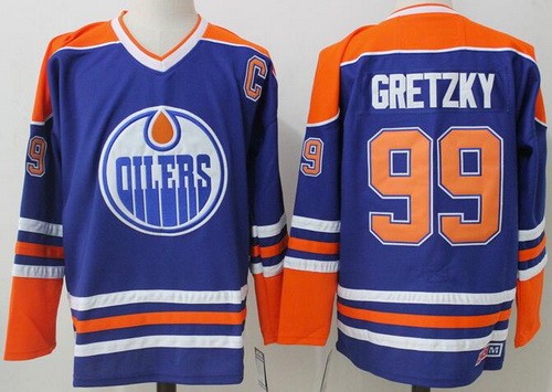 Edmonton Oilers #99 Wayne Gretzky Blue Throwback Jersey